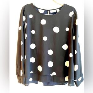 Chico's Black and White layered Long Sleeve Blouse